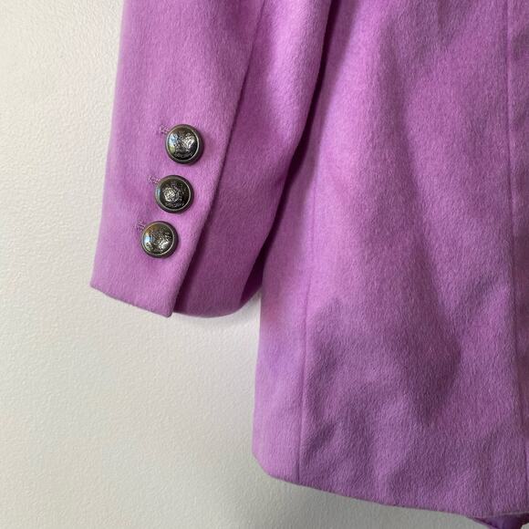 ESCADA Purple Piacenza Orylactus Italian Rabbit Wool Embellished Button Blazer - Picture 10 of 11